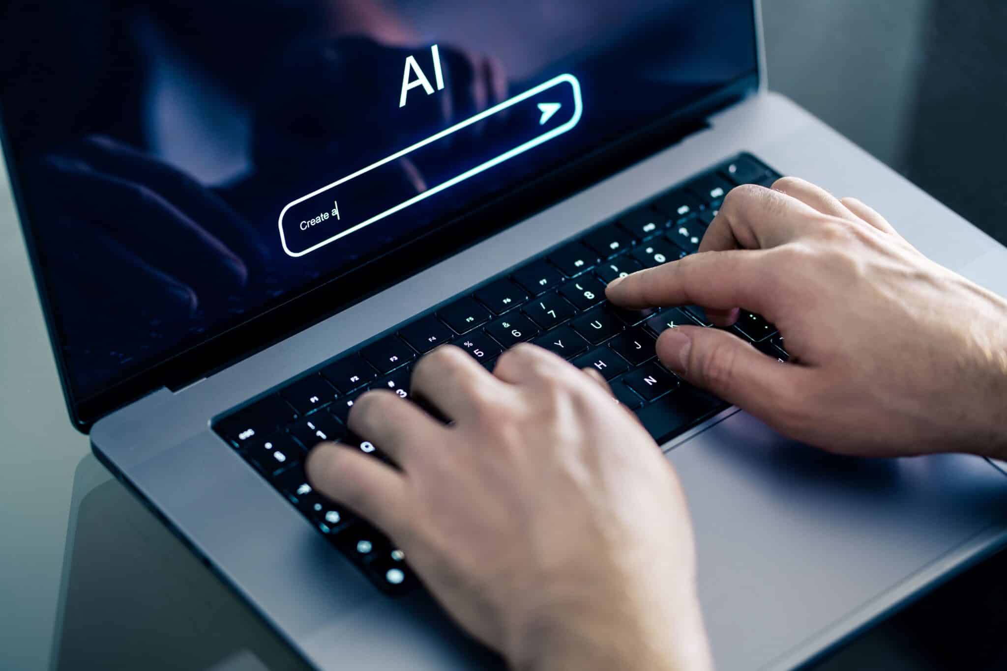Einfache Bedienung einer KI-Anwendung am Laptop – intuitive Nutzeroberfläche ohne technische Hürden